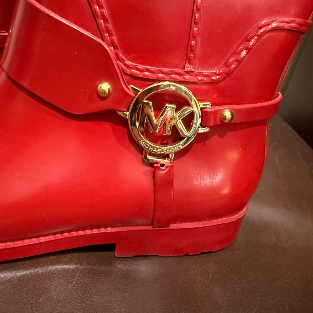 Michael Kors Red Rain Boots Women’s 8 - Picture 5 of 6